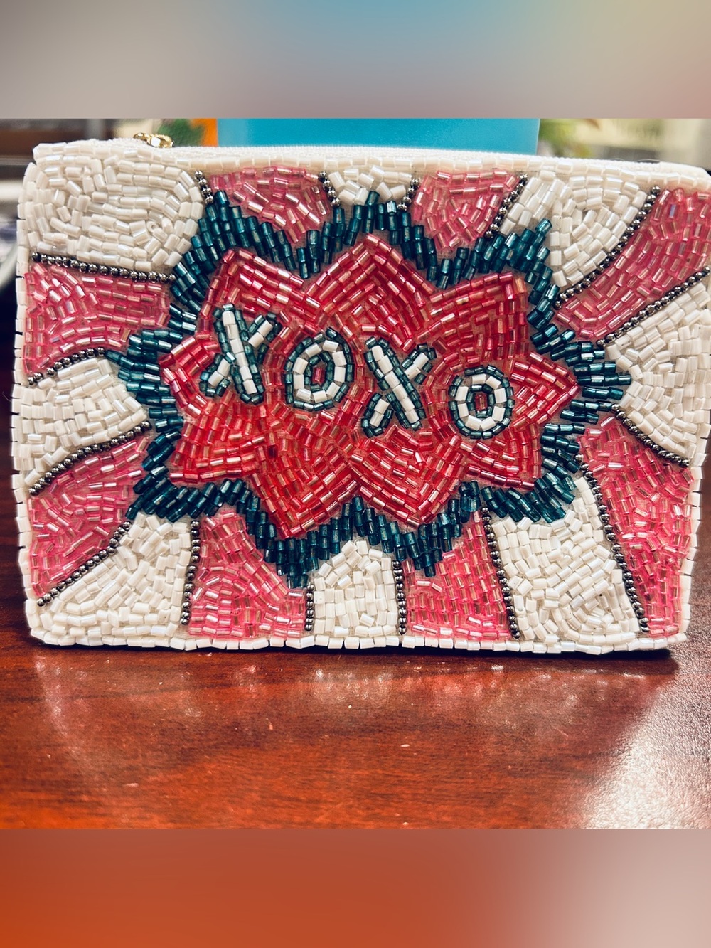 BEADED Coin Purse XOXOXO
